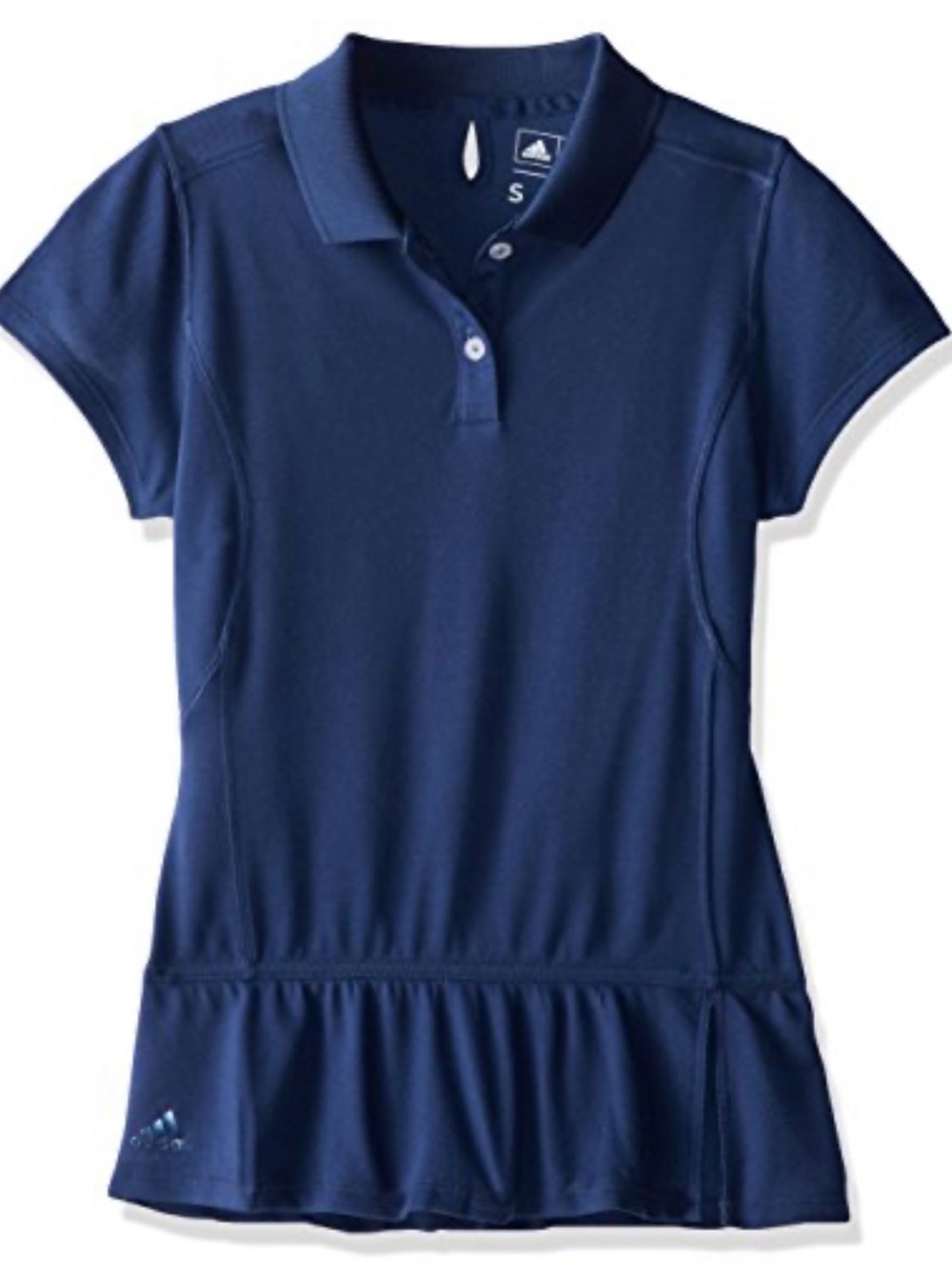 adidas Girls Navy Peplum Polo Top